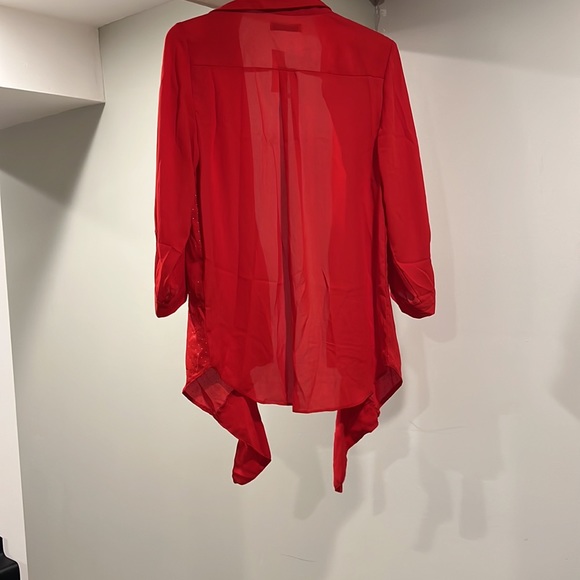 Sparkly Red Button Down - Picture 2 of 3